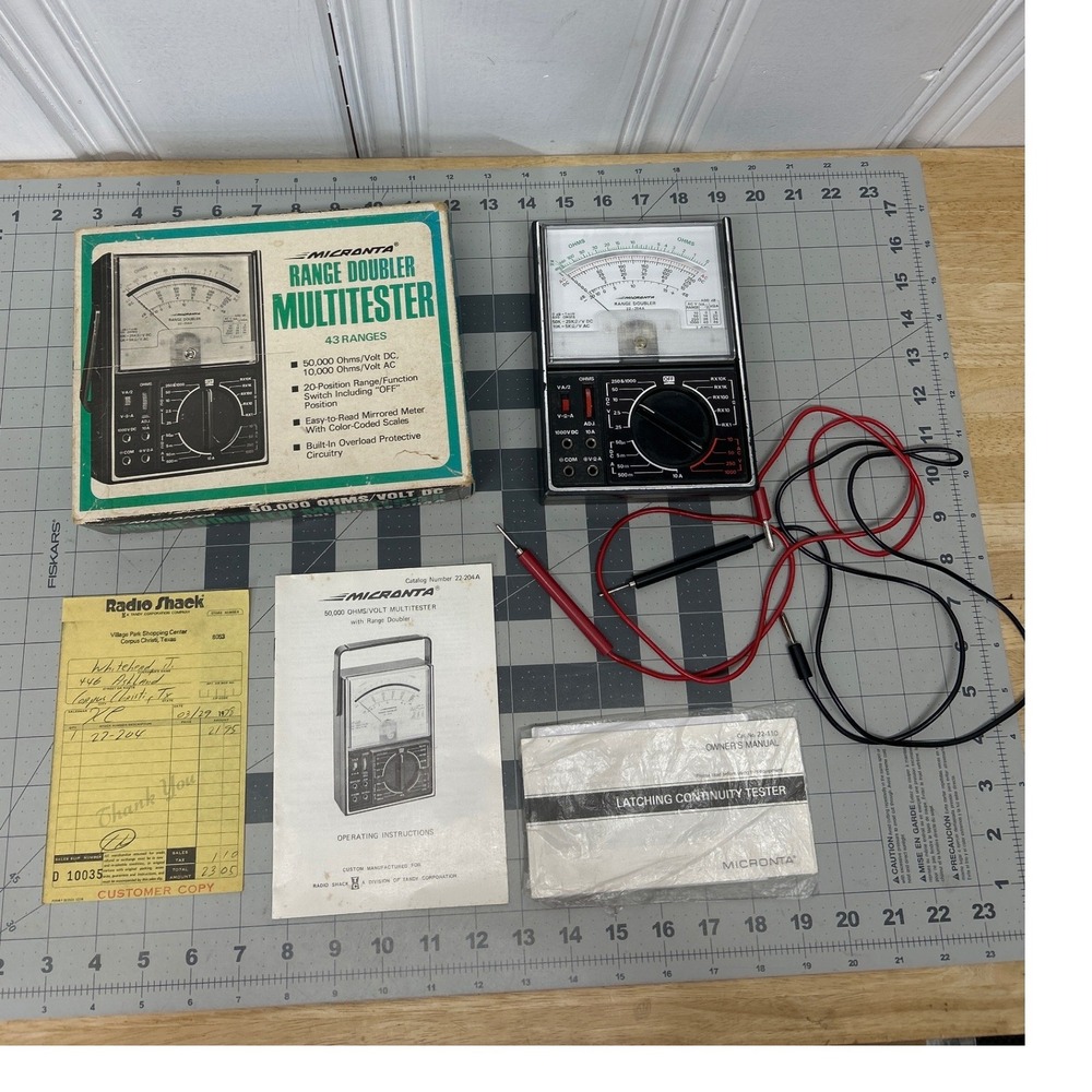 Micronta Range Doubler Multitester 22-204A Radio Shack Analog Meter Untested Vtg